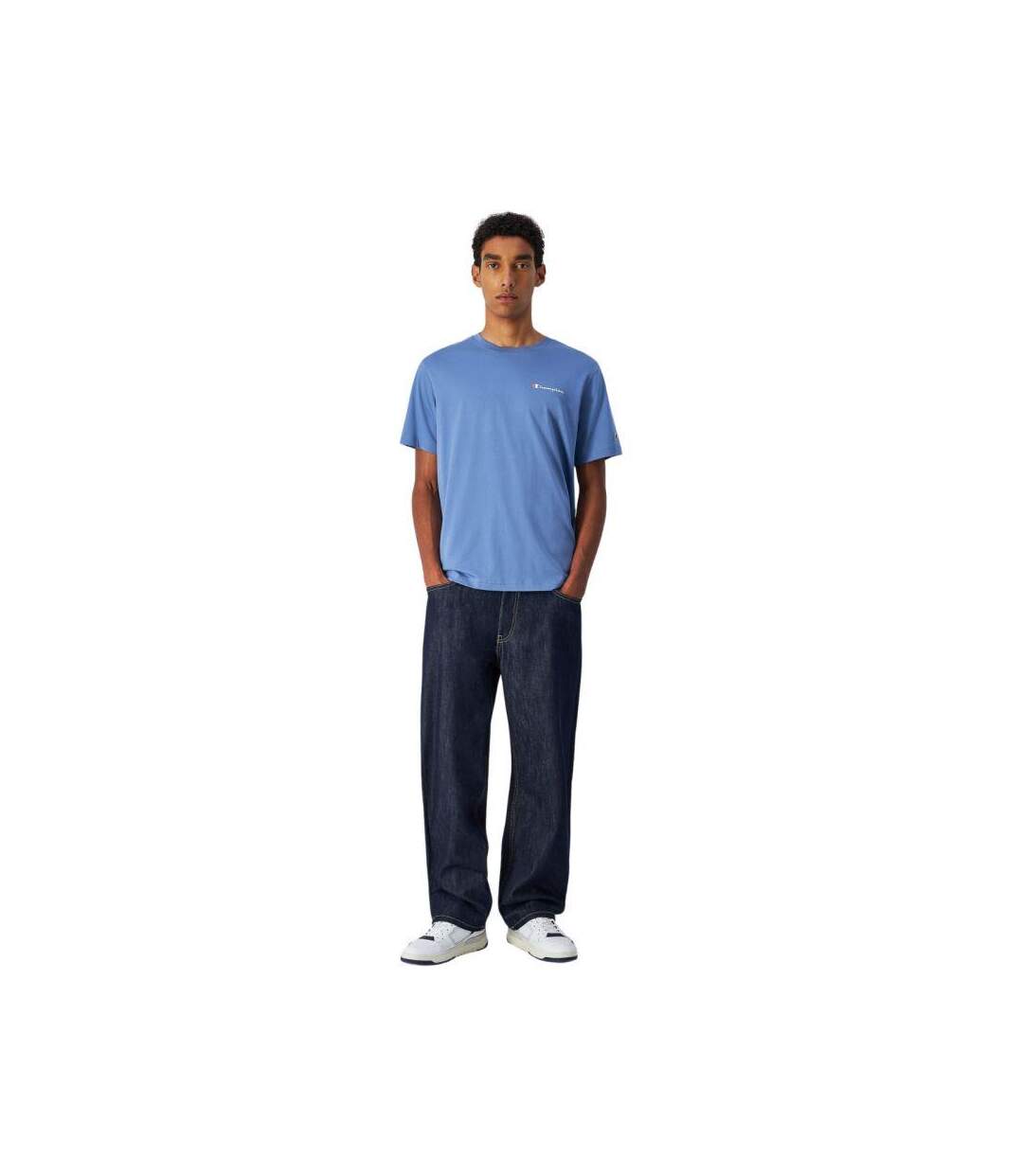 T-shirt Manches Courtes Homme Bleu Clair Champion-4
