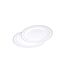 Lot de 6 Assiettes en Plastique Réutilisable Liseré 19cm Blanc & Argent