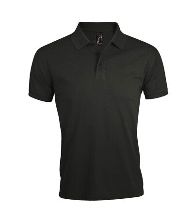 SOLs Mens Prime Pique Plain Short Sleeve Polo Shirt (Dark Grey)
