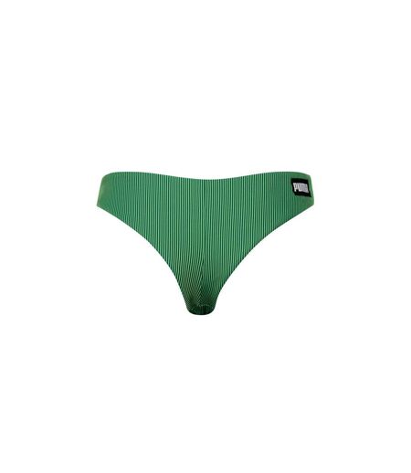 Womens/ladies Ribbed Bikini Bottoms Green Puma