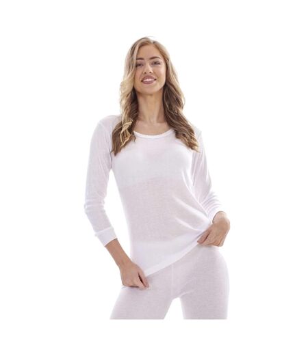 Hauts Thermiques Manches Longues Femme Blanc Heatforce