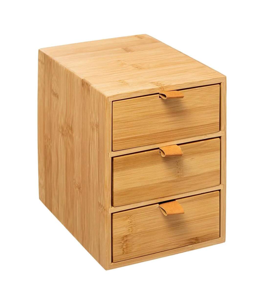 Boîte Déco 3 Tiroirs Bambou 21cm Naturel-1