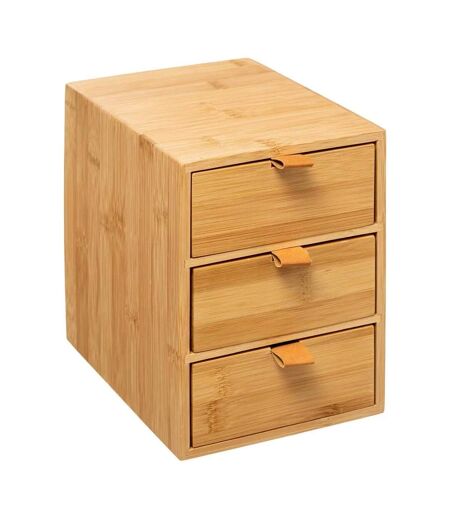 Boîte Déco 3 Tiroirs Bambou 21cm Naturel
