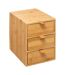 Boîte Déco 3 Tiroirs Bambou 21cm Naturel-1
