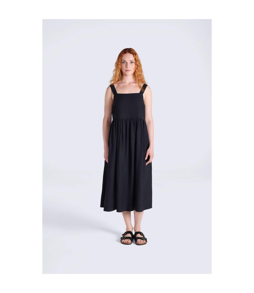 Robe Mi-longue Femme Noir Animal-1