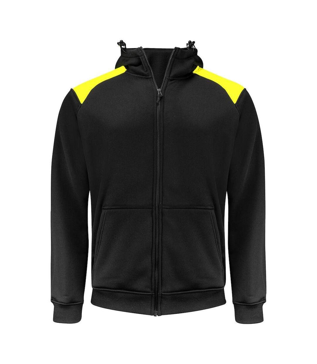 Sweat À Capuche Homme Noir Jaune Projob-4