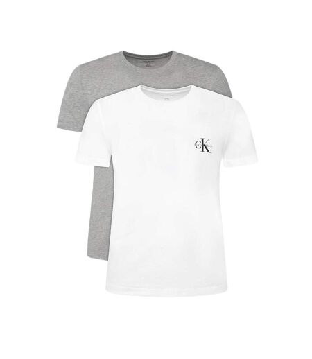 Lot de 2 t-shirt gris/blanc femme calvin klein jeans monologo