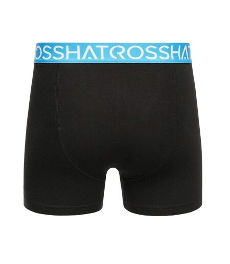 Pack of 3  Mens crystaline boxer shorts  malibu blue/black/grey Crosshatch