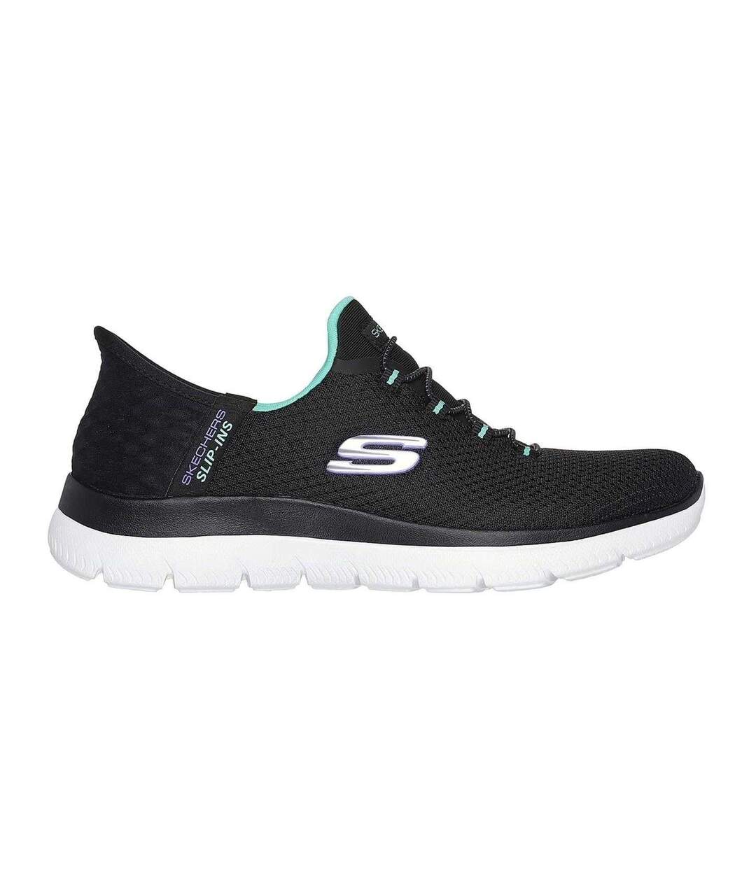 Mens Summits Diamond Dream Slip-in Casual Shoes Black Turquoise Skechers-1