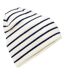 Original Stripe Deep Cuffed Beanie Soft White French Navy Beechfield-2