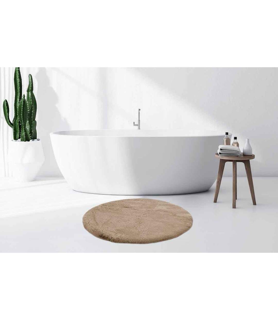Tapis de Bain Antidérapant Rabbit 100cm Beige-5