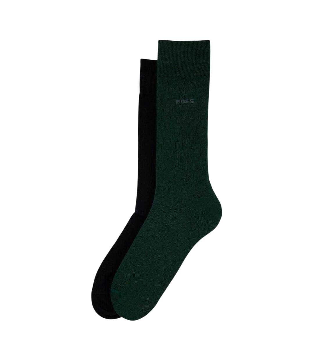 Lot De 2  Chaussettes Motif/style Uni Homme Vert Boss-2