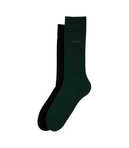 Lot De 2  Chaussettes Motif/style Uni Homme Vert Boss