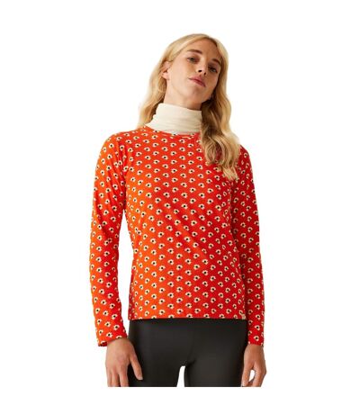 Womens/ladies Orla Kiely Clover Long-sleeved Winter T-shirt Red Regatta