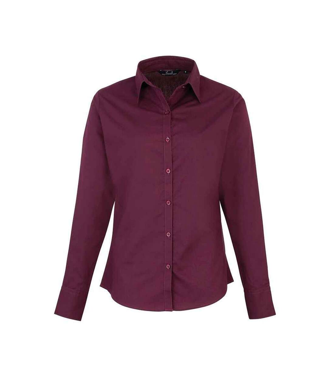 Womens/ladies long-sleeved shirt aubergine Premier