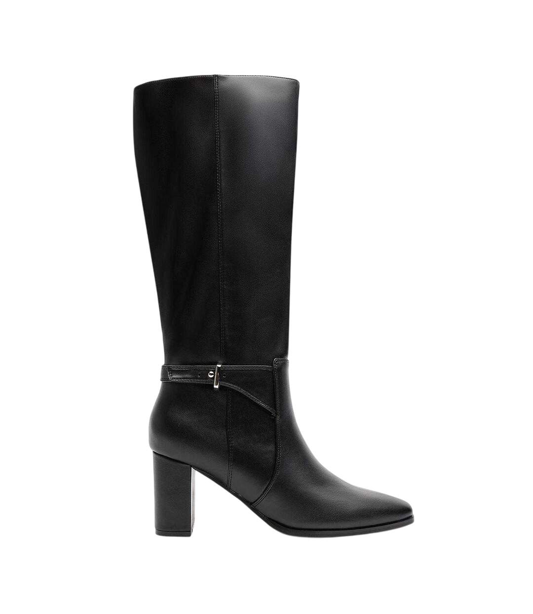 Womens/ladies Wynne Block Heel Knee-high Boots Black Where´s That From-2