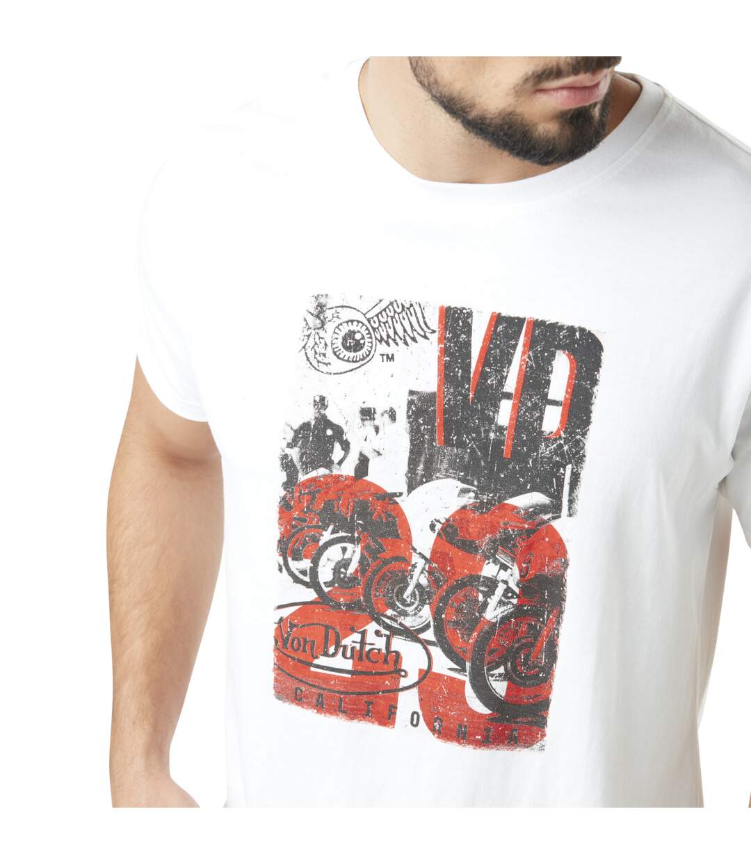 T-shirt homme col rond avec print en coton Pict Vondutch