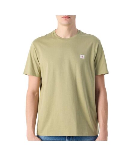 T-Shirt vert homme calvin klein jeans badge 30s
