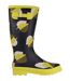 Bottes De Pluie Motif/style Imprimé Feuille Orla Kiely Femme Noir Jaune Imprimé Regatta-1