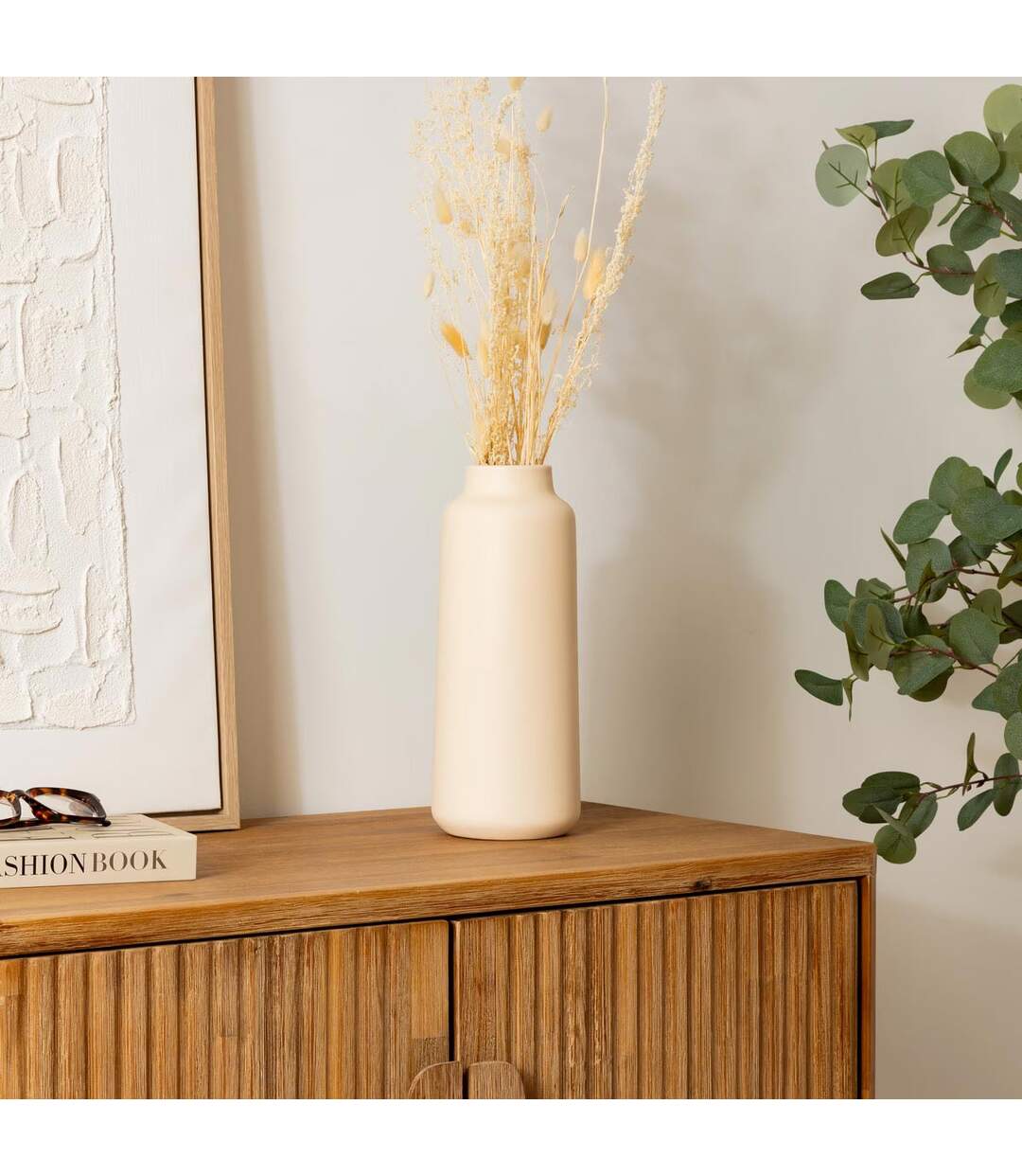 Vase en Dolomite Rily 30cm Beige-2
