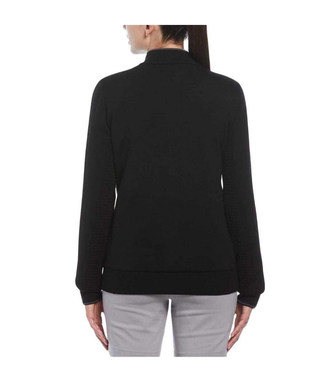 Womens/ladies Wool Mock Neck Regular Sweatshirt Black Ink Callaway-2