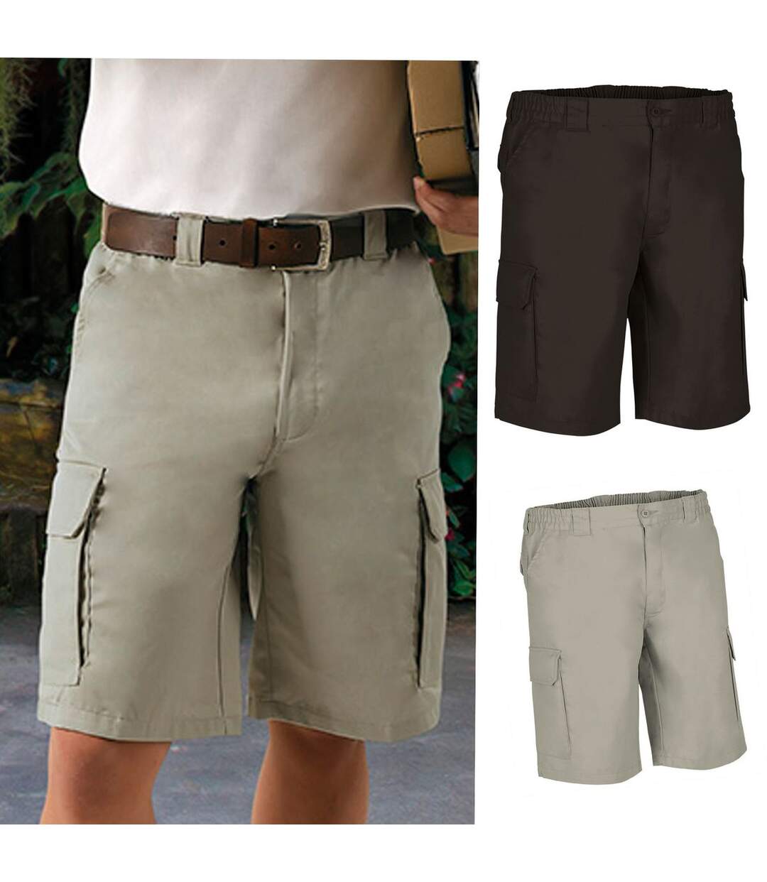 Lot 2 Bermudas pour homme - LAKE - noir et beige