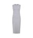 Womens/ladies Cotton Midi Bodycon Dress Heather Grey Calvin Klein-1