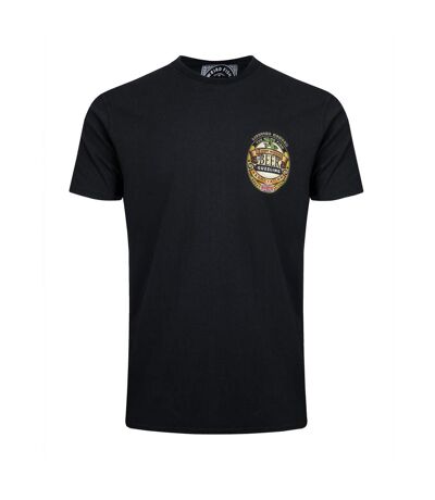 Mens beer guzzling back print t-shirt black Weird Fish