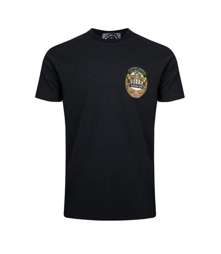 Mens beer guzzling back print t-shirt black Weird Fish