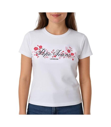 T-Shirt blanc femme pepe jeans pjl l nd t