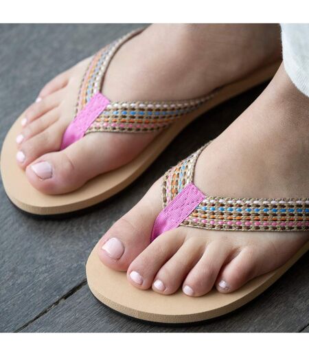 Isotoner Tongs femme très confortables, tiges larges