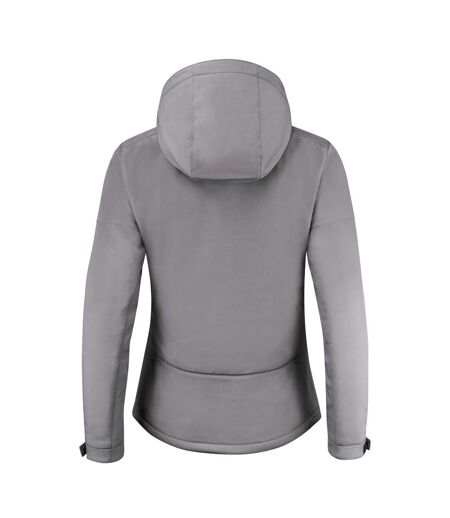 Womens/ladies Overlanding Soft Shell Jacket Steel Grey Printer