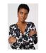 Womens/ladies bodice floral v neck top monochrome Principles-4