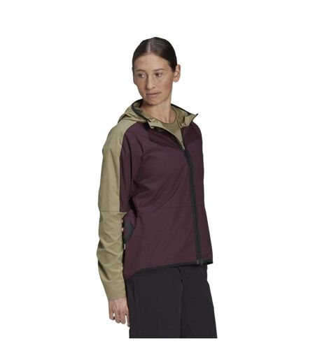 Womens/ladies Two Tone Windbreaker Maroon Beige Five Ten