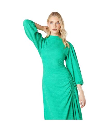 Womens/ladies ruched jersey textured midi dress green Principles