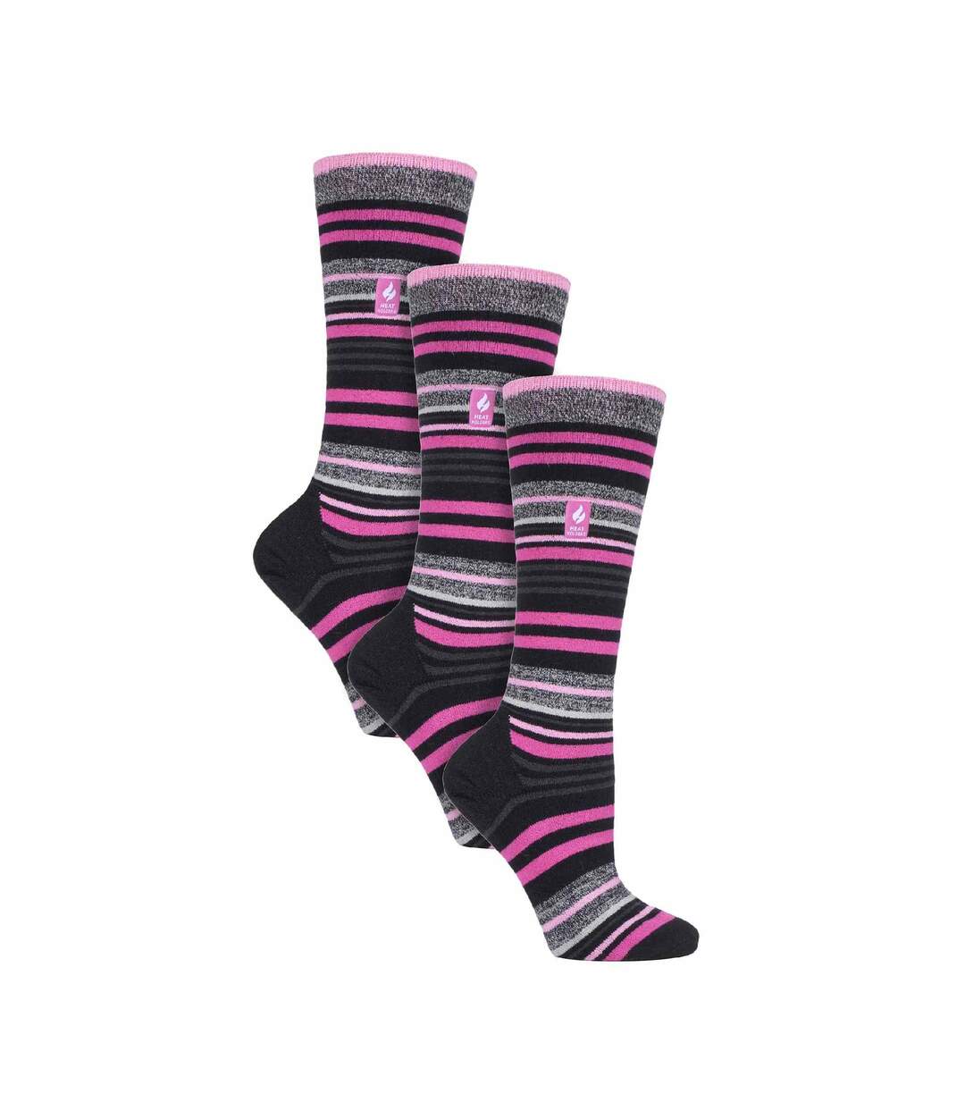 3 Pack Ladies Patterned Lightweight Thin 1.0 TOG Thermal Knee High Ski Socks-1
