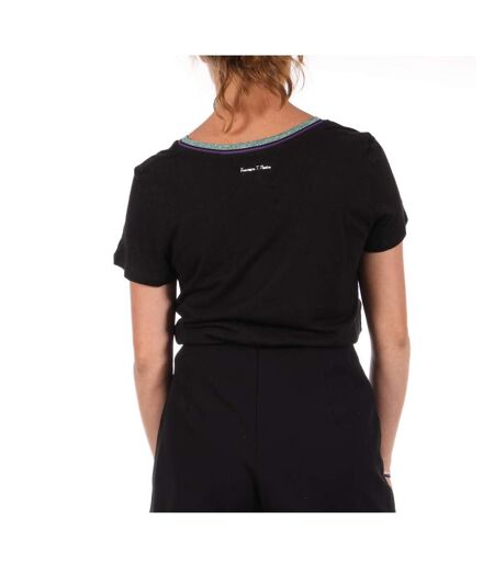 T-shirt noir femme freeman porter tonia linen