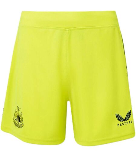 Womens/ladies Newcastle United Fc Goalkeeper Shorts Lime Green Caviar Castore