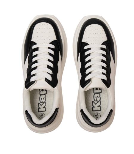 Womens/ladies Ari Casual Platform Trainers Black White Kappa