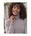 Womens/ladies Lambswool Polo Neck Jumper Oat Marl WoolOvers-2