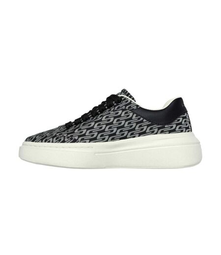 Womens/ladies Classic Textile Trainers Black Natural Skechers
