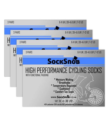 12 Pair Multipack Mens Cycling Socks 6-11 | Sock Snob | Black Low Cut Socks | Ideal for Running, Gym & Sport