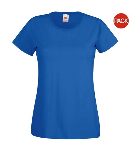 T-shirts manches courtes femmes bleu roi Fruit of the Loom