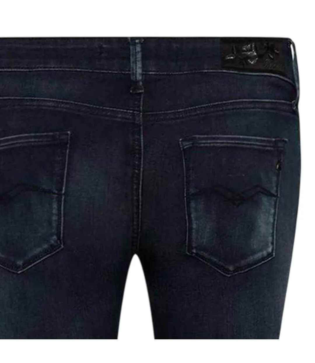 Womens/ladies Luz Cotton Skinny Jeans Blue Replay-3