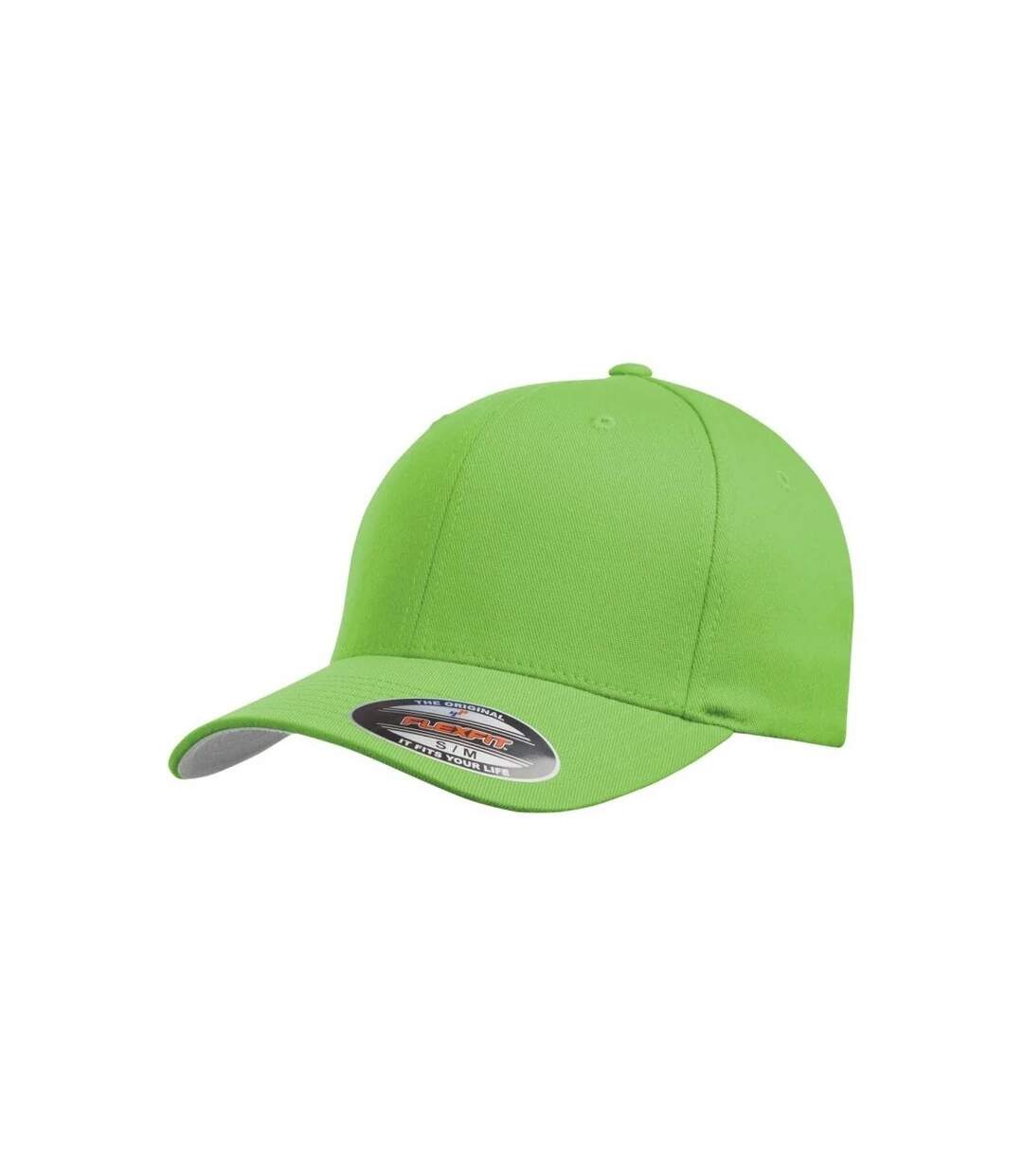 Childrens/kids Wooly Combed Baseball Cap Fresh Green Flexfit-1