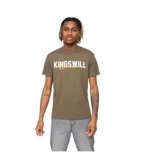 Mens Bilkie Embroidered Logo T-shirt Olive Kings Will Dream