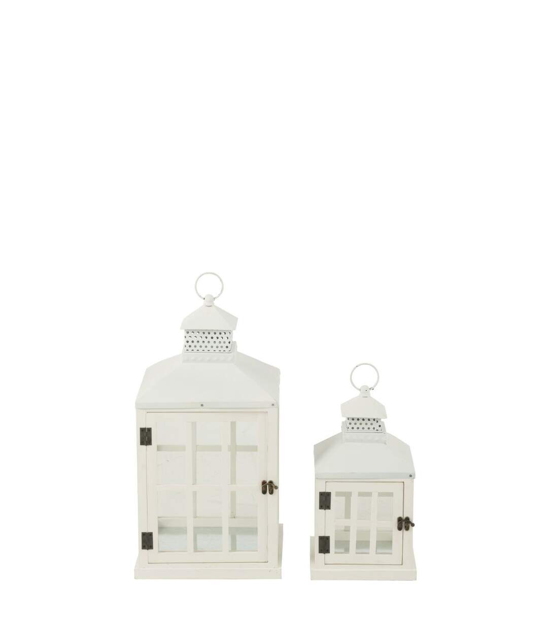Lot de 2 Lanternes Maisons en Bois Cocoon 52cm Blanc-2