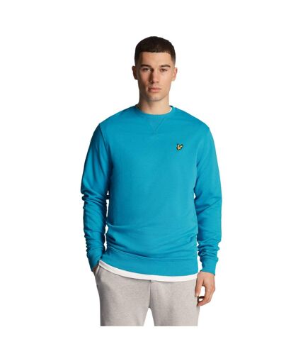 Mens crew neck long-sleeved sweatshirt leisure blue Lyle & Scott