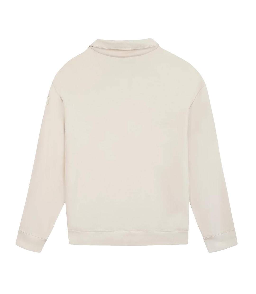 Sweat 1/4 de zip beige femme tbs craie-2