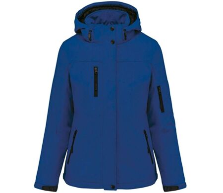 Parka softshell matelassée à capuche - K651 - Femme - bleu roi foncé